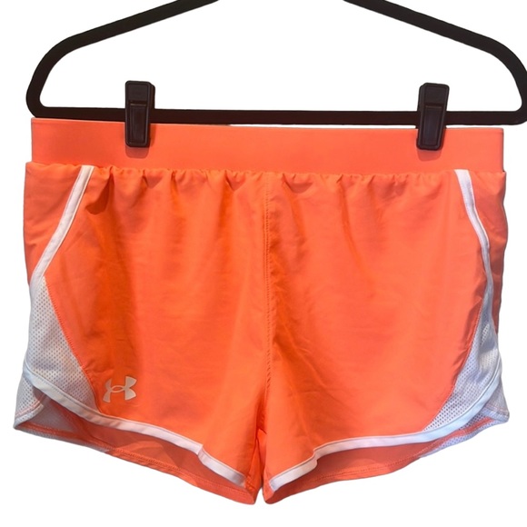 New Under Armour Girl’s Fly By Shorts Melon Orange Color Size XL - Picture 1 of 8
